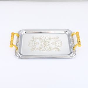 Plateau de service décoratif doré, écologique, compatible lave-vaisselle, avec poignées (lot de 3) - Product Image 6