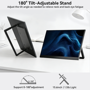 Multi Functional 15.6 Inch Portable Screen Monitor for Laptop Phone Gaming <b>Console</b> Desktop Extended Wireless Portable Monitor - Product Image 5