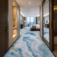 Tapis d'hôtel de luxe, design personnalisé 3D, tapis imprimé en nylon pour chambre d'hôtel 5 étoiles