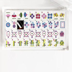 American Western Luxury <b>Mahjong</b> Melamine 30mm Hand Rubbing Home Use Full <b>Set</b> of 166 Tiles for Entertainment - Product Image 2