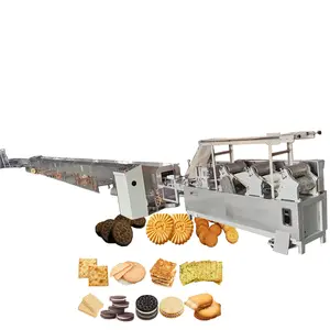 Máquina de fabricación de sándwich de galletas, oblea pequeña automática, línea de producción de corte