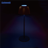 Lampe de table LED portable moderne sans fil, rechargeable USB-C, intensité réglable, capteur tactile, abat-jour en aluminium, blanc chaud, haute luminosité