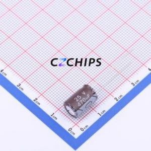 Condensador Electrolítico de Aluminio de Montaje Pasante (THT), 01EC1263, D8xL12mm, 470uF, 20%, 25V, 1.21A-100kHz - Product Image 1