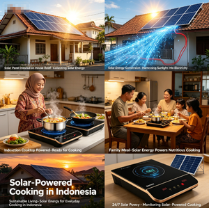 Ensemble de cuisinière à <span class=keywords><strong>induction</strong></span> <span class=keywords><strong>solaire</strong></span> focalisée sur l'Indonésie avec <span class=keywords><strong>chargeur</strong></span> MPPT, batterie au lithium et fonction de cuisson en 6 minutes - Product Image 3