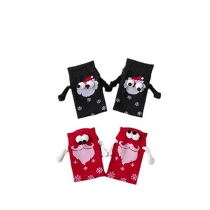 ถุงเท้าลายการ์ตูนคริสต์มาสน่ารักสำหรับผู้หญิง ถุงเท้ายาวครึ่งน่อง สีแดงและสีดำ ลายซานต้า ถุงเท้าสำหรับฤดูหนาว - Product Image 4