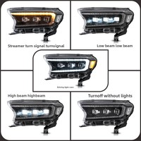 Phares LED VLAND certifiés E-Mark DOT pour Ford Ranger 2015-2024, projecteur matriciel avec clignotant dynamique