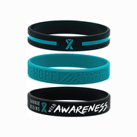 YDS Personnalisé Sarcelle Sensibilisation Ruban Bracelets En Caoutchouc De Silicone Fil Accessoires De Stockage