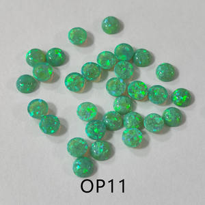 Cuentas de Ópalo Sintético con Corte Cabujón Redondo de Color, Piedras Preciosas Sueltas de Ópalo de Fuego con Parte Posterior Plana para Joyería - Product Image 5