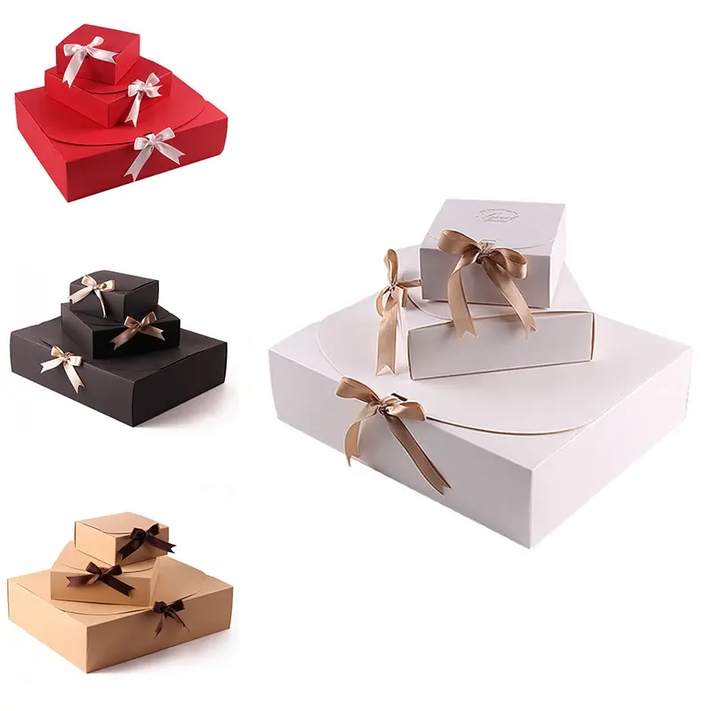 Boîte cadeau pour mariage, anniversaire, bonbons, chocolat, flocons de neige, boîte d'emballage en papier kraft, 1 pièce