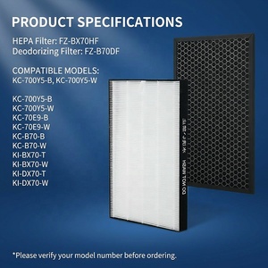 Kit de filtres purificateur d'air 2-en-1 FZ-BX70HF pour la collecte de poussière et kit de remplacement de désodorisant FZ-B70DF HEPA charbon actif pour usage domestique - Product Image 6