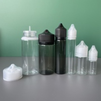 Flacons compte-gouttes en plastique faciles à presser de 10 ml, 15 ml, 30 ml, 50 ml, 60 ml, 80 ml, 100 ml, 120 ml, impression couleur personnalisée, flacons liquides en PET