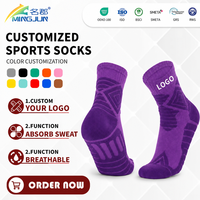 Chaussettes de sport de basketball Elite, chaussettes tubulaires personnalisées mi-mollet, coussin épais antidérapant, respirantes, été, enfants, avec logo de designer