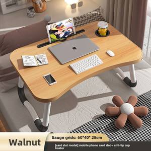 Bureau d'ordinateur portable <span class=keywords><strong>pliable</strong></span> Homerich en métal avec surface en bois, fente pour cartes, porte-gobelet, portable pour la maison, le bureau, les étudiants, la chambre, le salon - Product Image 5