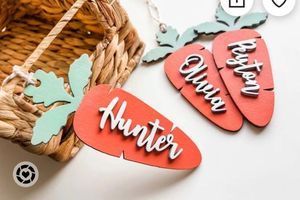 Étiquette de panier de Pâques personnalisée découpée au <span class=keywords><strong>laser</strong></span> Ornement de Pâques Étiquette de carotte 3D Décoration de Pâques Étiquette cadeau - Product Image 3