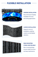 Écran LED flexible d'intérieur P3.91 haute luminosité (1000 cd) – Affichage couleur haute définition avec contenu à distance