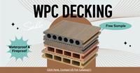 Planches de terrasse en composite bois-plastique, résistantes aux intempéries, pour aménagement de villas et de jardins