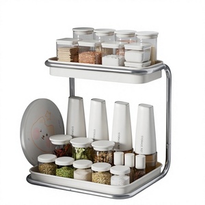 Étagère à épices rotative double couche pour comptoir de cuisine, organisateur de condiments et d'assaisonnements pour la maison - Product Image 1