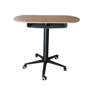 Mobile Standing DeskLifting Work Table Pneumatic Gas Lifting Height Adjustable Office Work Moving Overbed Table