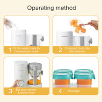 USA Entrepôt 110V Bébé Alimentaire Maker Processeur Alimentaire Mélangeur Broyeur Cuiseur À Vapeur Sain Maison Motif Imprimé