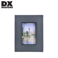 Cadre photo en cuir tissé gris DX Designs 4x6 5x7 8x10 pouces, cadre photo minimaliste pour bureau et salle de conférence