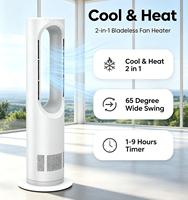 Ventilatore a Torre Senza Pale Angelo AZ588PRO 2 in 1, Raffreddamento e Riscaldamento, Silenzioso con Oscillazione, Ventilatore da Tavolo e da Terra con Telecomando
