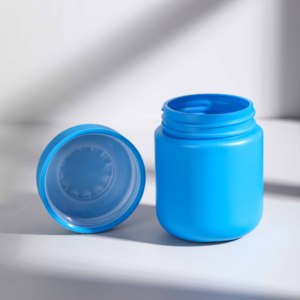 広口食品安全HDPEプラスチックビタミンスポーツ栄養サプリメントジャー2オンス4オンス子供に強いCRCドーム蓋付き - Product Image 2