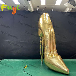 Fuyi inflable publicidad dorada inflable zapato de tacón alto zapatos inflables gigantes modelo globo - Product Image 1