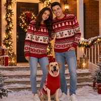Pull jacquard assorti pour la famille, motif sapin de Noël Fair Isle