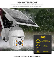 Carte SIM 4G LTE Caméra solaire à vision nocturne couleur avec projecteur extérieur Wi-Fi