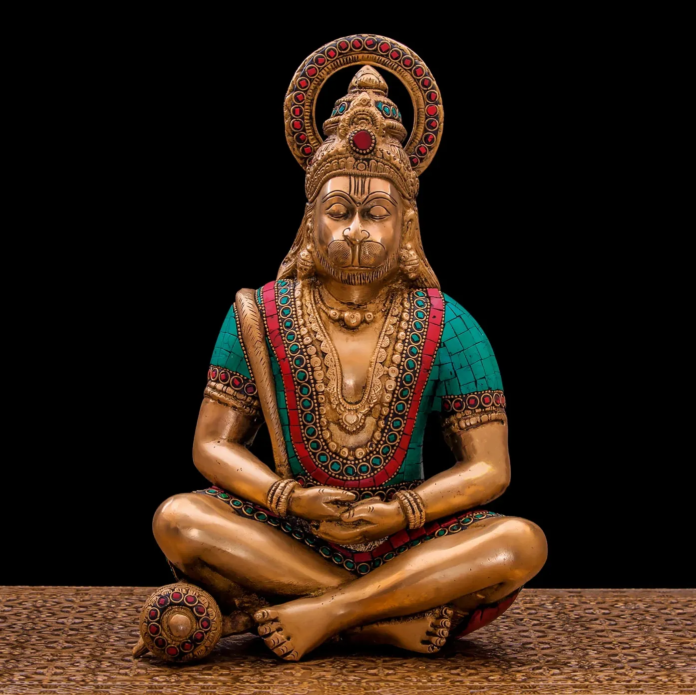 Bajrangbali Seigneur Rama Bhakt Résine Hindou Singe Dieu Hanuman Statue Figure Décor Maison Sculpture