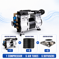 Compresor de aireación de pistón sin aceite 130L/min 420W Bajo nivel de ruido 63dB para estanques de peces y lagos CE TUV ROHS ISO9001 2 años de garantía