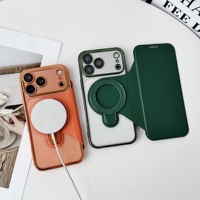 Étui de téléphone en cuir à rabat magnétique pour iPhone 12-18 Pro Max, porte-cartes électroplaqué, coque de protection antichoc