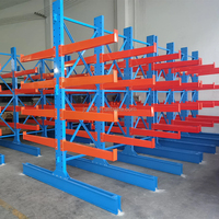 Étagère cantilever robuste pour le stockage de bobines d'acier et de barres d'armature, avec poutres en H et bras renforcés, pour centre de service d'acier