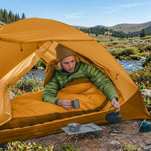 Sac de couchage mummy en duvet avec col et tube ajustables, boîte à pieds 3D, pour temps froid, en nylon léger, type enveloppe, pour camping hivernal, usine certifiée ISO9001 - Product Image 4
