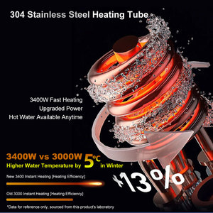 <span class=keywords><strong>Chauffe</strong></span>-<span class=keywords><strong>eau</strong></span> <span class=keywords><strong>instantané</strong></span> en acier inoxydable 304, prix d'usine, robinet de cuisine à montage sur plan, <span class=keywords><strong>chauffe</strong></span>-<span class=keywords><strong>eau</strong></span> électrique à température constante - Product Image 4