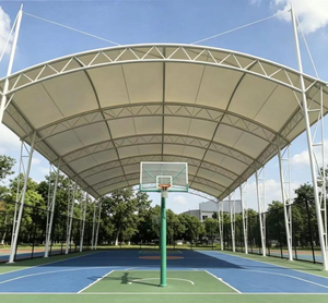 Cubierta de Membrana con Estructura de Acero para Cancha de Baloncesto, Cubierta Tensada para Estadio, Estructuras Tensadas, Techo de Sombra para Patio Escolar - Product Image 5