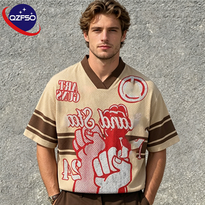 QZFSO Custom Hip Hop Vintage Sublimation Soccer T Shirt American Football Uniform <b>Top</b> <b>Rhinestone</b> <b>Mesh</b> Fabric Rugby Sport Jersey - Product Image 1