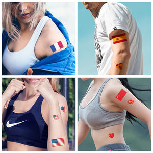 Globale Nationale PVC Wasserdichte Amerikanische Football-Fans Flagge Farbige Gesichts-Dekorative Tattoo-Aufkleber Spiel Persönliches Geschenk - Product Image 2