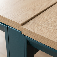 Table de conférence minimaliste grande taille, plateau en bois grainé, piétement en métal en Y, panneau écologique E1, mobilier de réunion exécutif