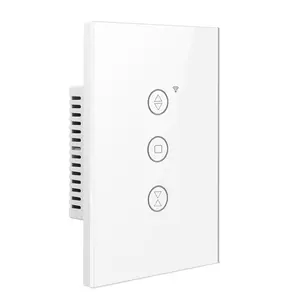 USW8833W 110v 1000W/gang tempered glass tuya smart life wifi curtain switch need to work with nuetral live wires