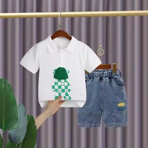 2025 nouveaux garçons décontracté mode à manches courtes deux pièces costume enfants ensemble de vêtements pour la <span class=keywords><strong>saison</strong></span> d'automne série d'été - Product Image 6