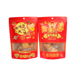 Bolsa de plástico con cremallera roja de estilo chino para comida, Festival de primavera, bolsa de dulces autosuficiente de grado alimenticio con superficie de impresión de huecograbado - Product Image 1