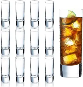 Clear Heavy Base Shot Glasses 12 Pack 2 Oz Tall Glass Set For Whiskey Vodka Glass