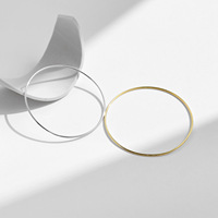 RHB1564 Minimaliste 925 Sterling Silver Lisse Empilable Bracelet Plaqué Platine Bracelets pour Femmes Fine Jewelry