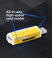 ZZX OEM ODM Lector de Tarjetas Multifuncional Cuatro en Uno de Aleación de Aluminio, Lector de Tarjetas de Memoria SD/TF/MS Duo/MS Micro para Teléfono Móvil y Cámara