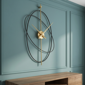 <b>Modern</b> Metal <b>Wall</b> <b>Clock</b> Geometric Design Quartz Analog Silent Living Room Decor Hanging <b>Clock</b> - Product Image 6