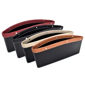 Car Seat Side Organizer Gap Leather Seam Armrest Storage Box Black Car Gap Trash Car Storage Box