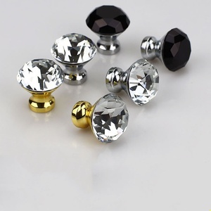 Single-hole cabinet zinc alloy crystal handle for <b>drawer</b> small handle style furniture handcrafted piece of furniture - Product Image 1