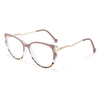 Monture de lunettes surdimensionnée œil de chat pour hommes et femmes, monture optique anti-lumière bleue avec verres transparents