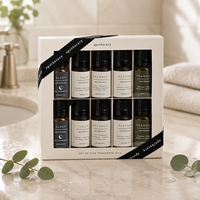 Coffret Cadeau d'Huiles Aromatiques Apothecary 5 Pièces - Collection d'Huiles Essentielles pour le Sommeil, la Calme, l'Équilibre, la Restauration et la Tranquillité - Pour Diffuseur et Massage